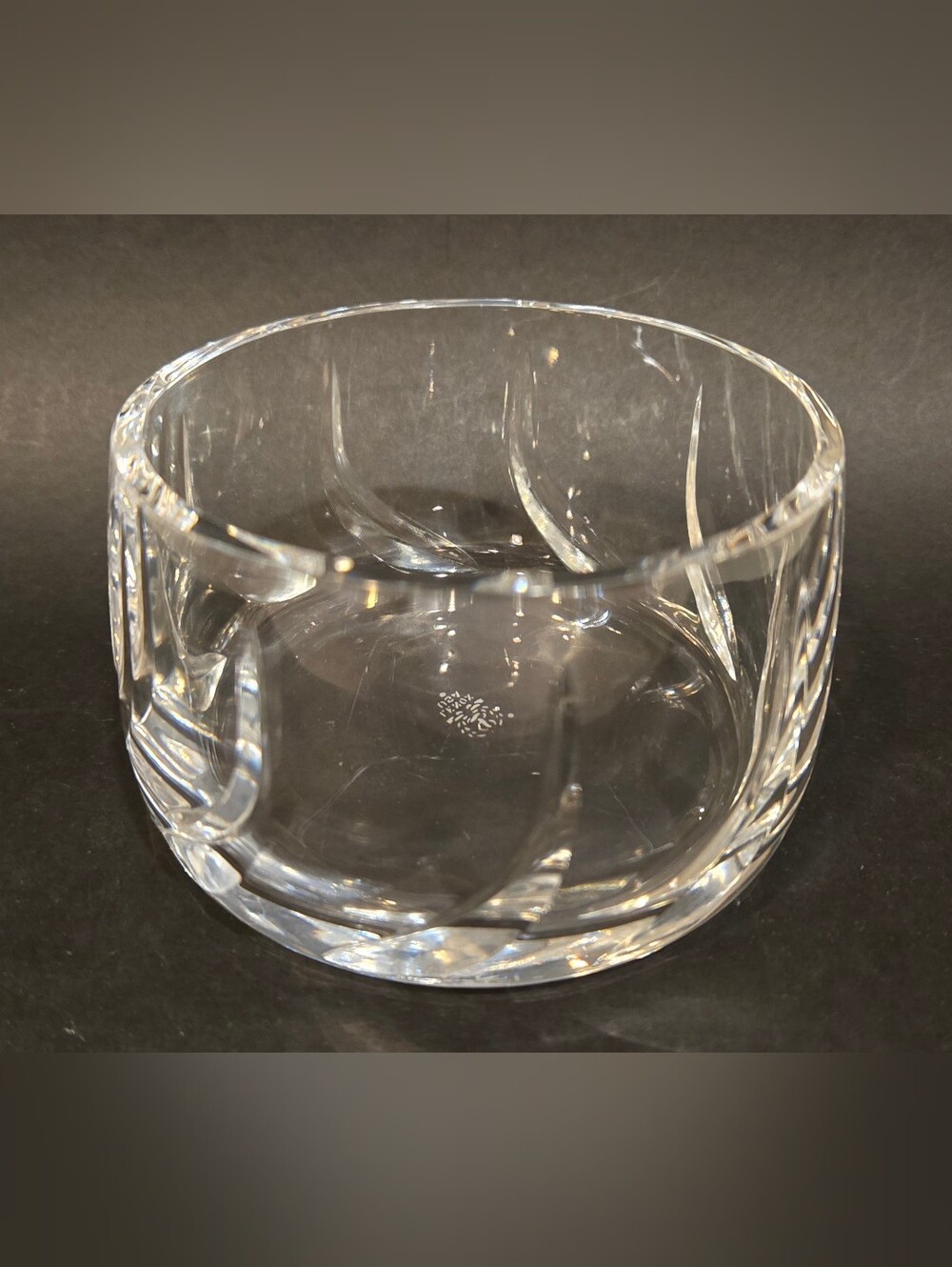Lenox Crystal Sea Swirl Open Sugar Bowl-clear